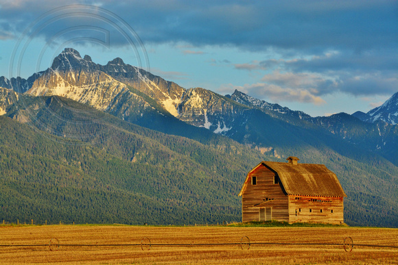 Montana Barn with Mission Mountains backdrop